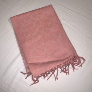 Baby pink Coach scarf